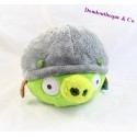 Peluche balle cochon TCC Angry Birds vert avec son casque 22 cm