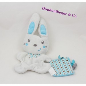 Double-faced comforter rabbit NICOTOY blue white handkerchief 