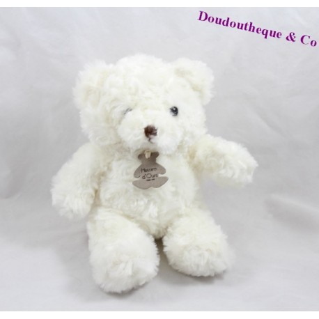 Doudou ours HISTOIRE D'OURS blanc 17 cm