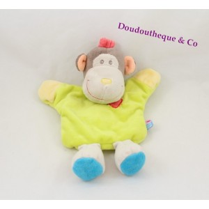Caramelo de Doudou marioneta mono caña verde anís amarilla 24 cm