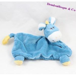 Doudou plat ane, cheval KIMBALOO bleu