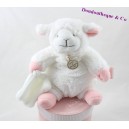 Doudou mouchoir mouton DOUDOU ET COMPAGNIE Mon tout petit ... agneau blanc rose 18 cm