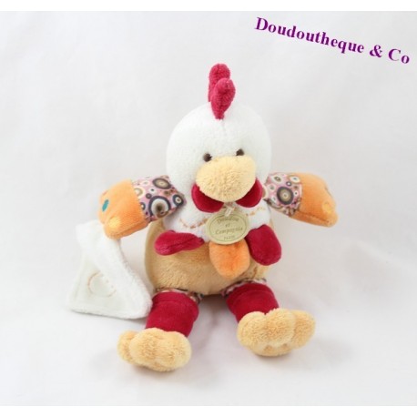 Doudou peluche Coq Poupilou de DOUDOU ET COMPAGNIE 20 cm