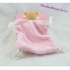 Flat cuddly toy bear KALOO Pink feather 4 knots fabrics 24 cm