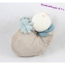 Peluche escargot DIMPEL beige bleu 18 cm