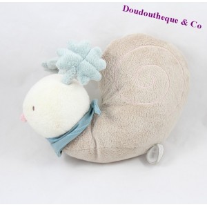 Peluche escargot DIMPEL beige bleu 18 cm