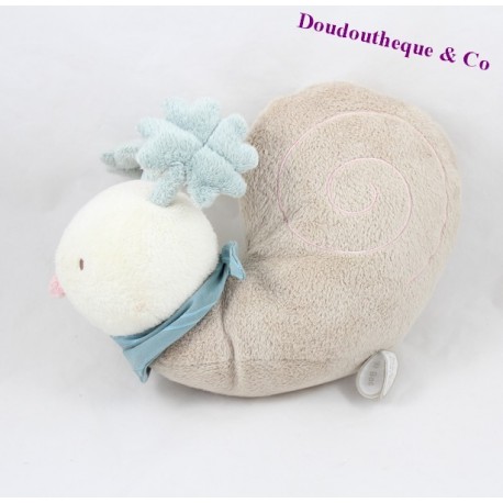 Peluche escargot DIMPEL beige bleu 18 cm