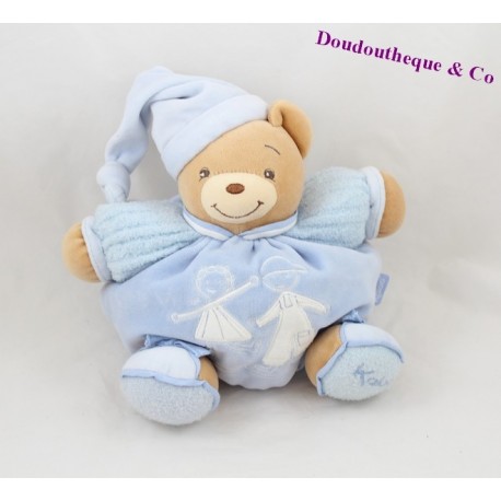 Doudou patapouf ours KALOO enfants bleu 22 cm