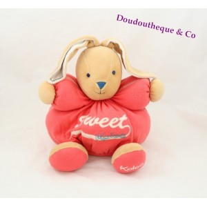 Doudou plat Lapin KALOO collection Sweet Life orange 'Tout doux Kaloo"