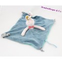 Doudou flat rabbit MOULIN ROTY Miss and blue nodes string 23 cm