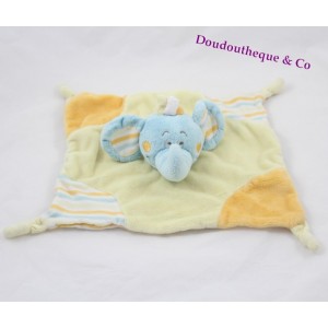 Elefant flache doudou KIMBALOO blau grün orange Streifen