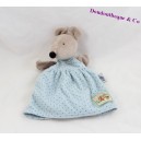 Doudou puppet mouse MOULIN ROTY Grand family dress blue 25 cm