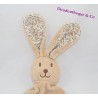 Piatto Doudou coniglio orecchie beige triangolo CLARINS tessuto fiorito 34 cm
