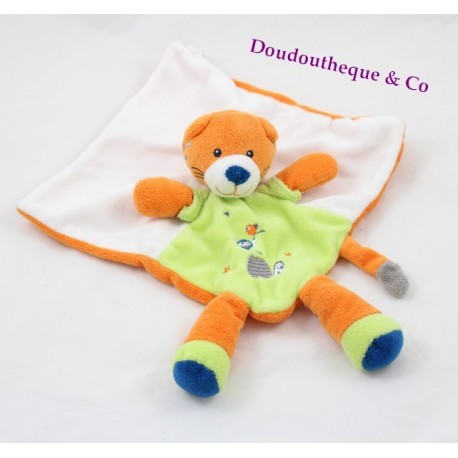 Doudou flachen Fox NICOTOY grün orange Diamant Schildkröte Vogel