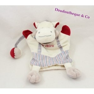 Mini doudou musicale Ane Cheval Zèbre BABY NAT' mouchoir 17 cm