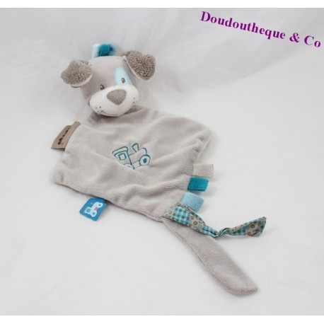 Hund flach Doudou NATTOU Gaston und grau Zug blau 24 cm - so...