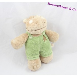 Doudou musical Hippopotame NOUKIE'S Hippoum, Baboum et Zamba salopette verte 18 cm