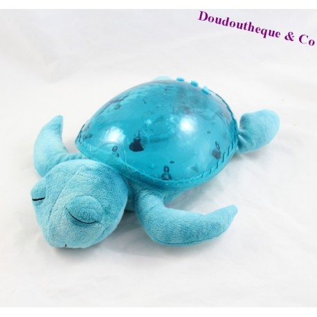 Veilleuse projection musicale tortue CLOUD B aqua 30 cm