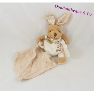 Lapin Bio Doudou et Compagnie mouchoir 14 cm