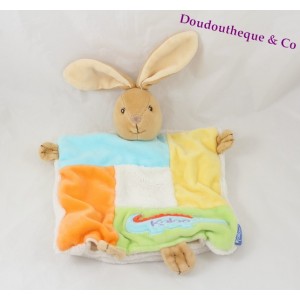 Doudou marionnette lapin KALOO patchwork crocodile 25 cm