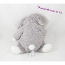 Blanco y gris muy claro de Doudou conejo CASINO cuerpo suave 22 cm