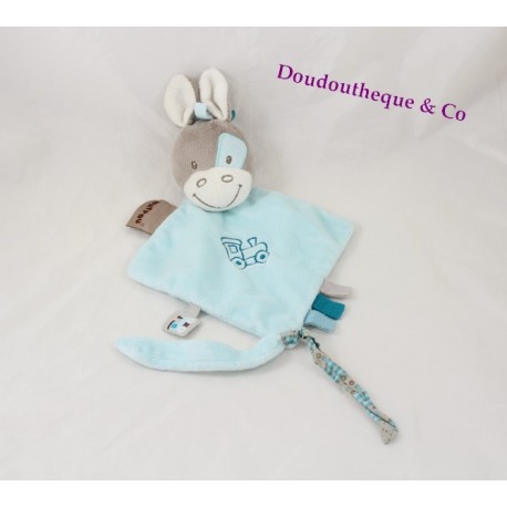 Doudou flachen Pferd NATTOU Gaston und Cyril graublau trainieren 24 cm Doudou flachen Pferd NATTOU Gaston und Cyril graublau trainieren 24 cm