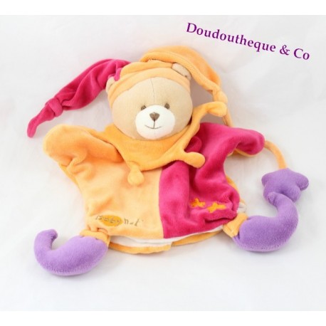 Doudou Ours plat funny marron billes microbilles BABY NAT'