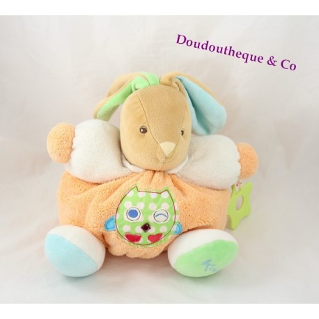 Doudou Ours plat marionnette KALOO colors pomme