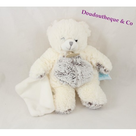 Doudou Ours plat funny marron billes microbilles BABY NAT' Doudou Ours plat funny marron billes microbilles BABY NAT'