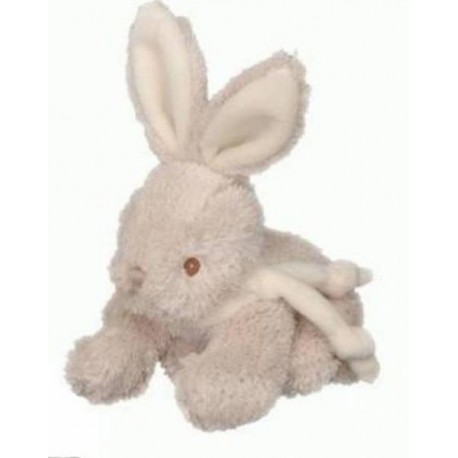 Doudou Lapin BUKOWSKI Robe Rayé Rose Et Couronne Fleurs Sur La Tête