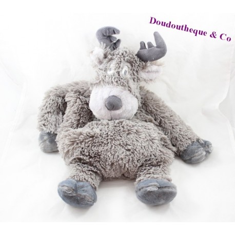 Plüsch Hirsch Pyjama Aufbewahrung ETAM Wärmflasche grau Elch 45 cm Plüsch Hirsch Pyjama Aufbewahrung ETAM Wärmflasche grau Elch 45 cm