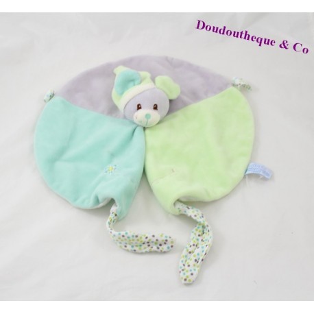 Flache Doudou mausgrau Grün rund GIPSY 30 cm Flache Doudou mausgrau Grün rund GIPSY 30 cm