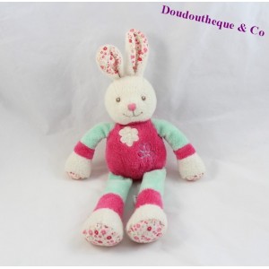 Conejo de felpa TOODO verde rosa y flores 27 cm