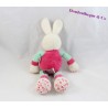 Plush rabbit TOODO pink green and flowers 27 cm