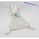 Doudou rabbit flat H & M striped grey white triangle blue scarf H and M 35 cm