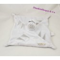 Flaches Kuscheltier Mr zebra LES CHATOUNETS weiß grau Schnullerclip 26 cm