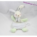 Doudou flat rabbit VERTBAUDET Embroidery heart Polka dot scarf 23 cm