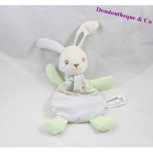 Doudou flaches Kaninchen VERTBAUDET Stickherz Polka dot Schal 23 cm