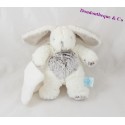 Kaninchen Taschentuch Kuscheltier BABY NAT' Les Flocons weiß grau BN664 20 cm