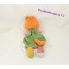 Doudou flachen Katze LATITUDE Kind orange grün rosa 28 cm