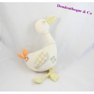 Stuffed goat NATALYS white duck patched 37 cm