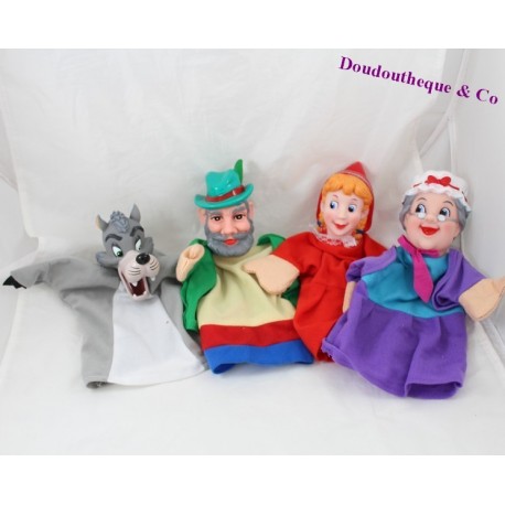 Lot de 4 marionnettes SHOWTIME Le petit chaperon rouge 26 cm