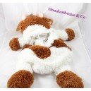 Plush range cowhide pajamas white brown 63 cm