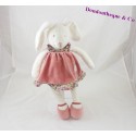 Rabbit comforter MOULIN ROTY Bilberry and Capucine pink dress 34 cm