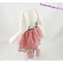 Rabbit comforter MOULIN ROTY Bilberry and Capucine pink dress 34 cm