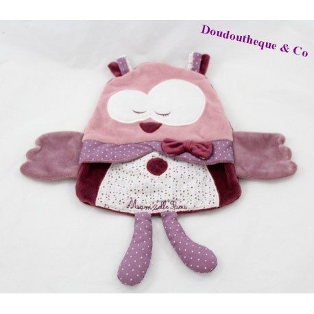 Doudou Mam'zelle Bou SAUTHON chouette rose violet 30 cm