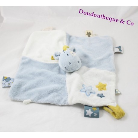 Flat cuddly toy Lucien horse NOUKIE'S Victor and Lucien Tidou blue white Flat cuddly toy Lucien horse NOUKIE'S Victor and Lucien Tidou blue white