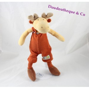 Plüschiger Adam élan MOULIN ROTY Les Loupiots Overalls orange 32 cm