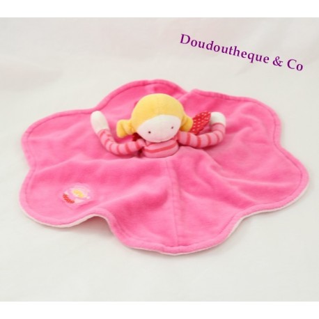 Doudou Flat Girl Fairy Moulin Roty Popinelle Round Pink Sos Blanket