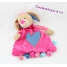 Doudou flat dog LIEF ! pink blue heart jeans Lifestyle 26 cm